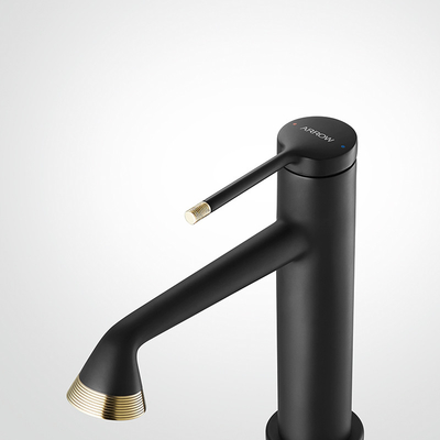 Matt Black Basin Mixer Faucet Bathroom Brass Cold Hot Water Mixer