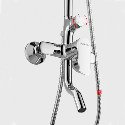 Brass Bathroom Hand Shower Set With Slide Bar 3 Function