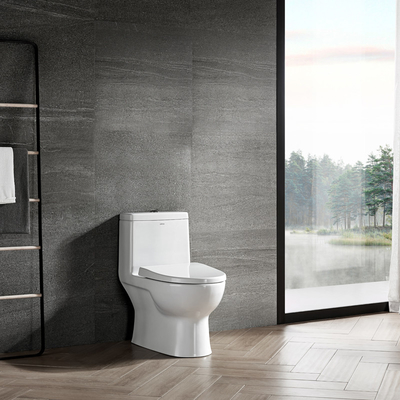400mm One Piece Toilets 1.3 GPF Single Flush Elongated Toilets