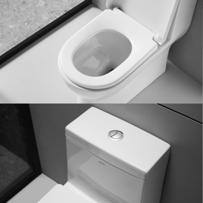 Modern Ceramic 1 Piece Elongated Toilet Dual Flush 0.9/1.3 GPF