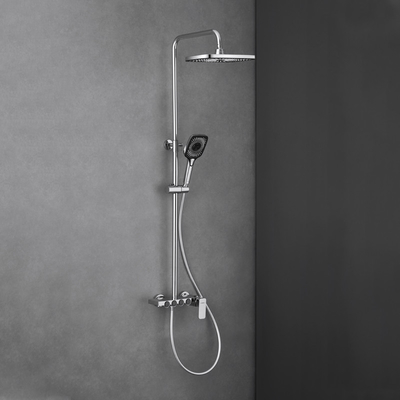 Chrome Triple Function Bathroom Shower System With Adjustable Hand Sprayer