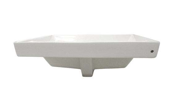 Countertop Basin Ceramic White Glazed Rectangular Wash Basins Bathroom Hotel Toilets WC