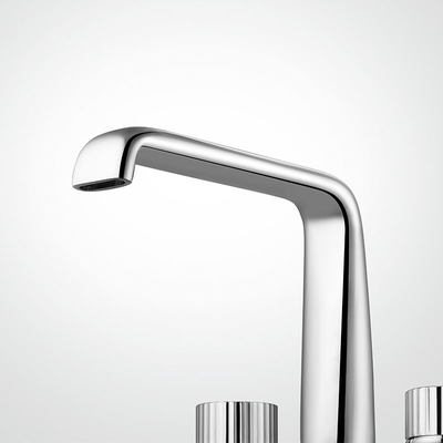 Hot Cold Water Modern Bathroom Faucets Chrome Deck Mounted 3 Hole Dual Handle