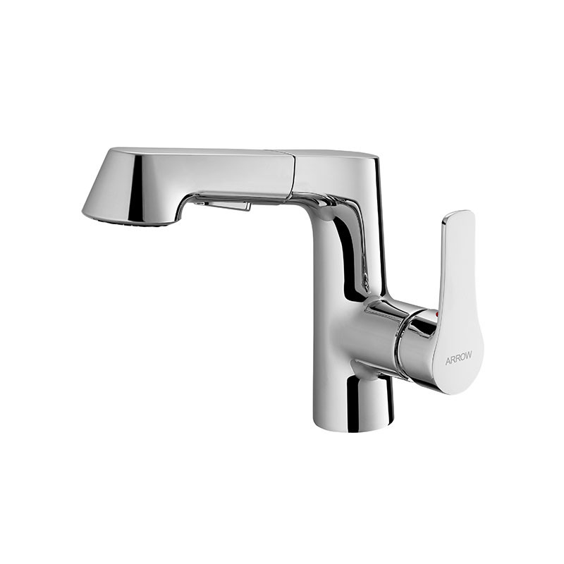 Washroom Pull Out Basin Mixer AMP11847A Zn Alloy Material Chrome Color